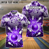 BlueJose Bowling And Pins Tie-Dye Pattern Customized Name, Team Name 3D Shirt (4 Colors)