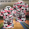 BlueJose Bowling And Pins Color Camo Pattern Customized Name, Team Name 3D Shirt (4 Colors)
