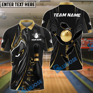 BlueJose Bowling And Pins Black Panther Pro Multicolor Customized Name 3D Shirt (6 Colors)