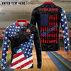 BlueJose Bowling And Pins US Flag Bowling Pattern Customized Name, Team Name 3D Shirt (Black & White)