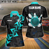BlueJose Bowling And Pins Fallen Leaves Pattern Customized Name 3D Shirt for Women (4 Colors)
