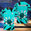 BlueJose Bowling And Pins Light And Shadow Customized Name 3D Shirt (4 Colors)