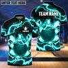 BlueJose Power of Thunder Bowling Ball Break Pins Personalized Name and Team Name 3D Shirt (4 Colors)