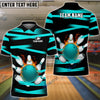 BlueJose Bowling And Pins Power Customized Name, Team Name 3D Shirt (5 Colors)