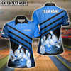 BlueJose Bowling And Pins Windmill Pattern Customized Name 3D Shirt for Women (5 Colors)