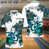 BlueJose Bowling And Pins Snake Pattern Customized Name 3D Shirt (4 Colors)