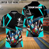 BlueJose Bowling And Pins Cube Pattern Customized Name 3D Shirt (4 Colors)