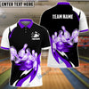 BlueJose Bowling and Pins Broken Fire Pattern Personalized Name, Team Name 3D Shirt (4 Colors)