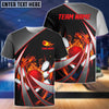 BlueJose Flame Bowling And Pins Tornado Pattern Multicolor Customized Name 3D Shirt