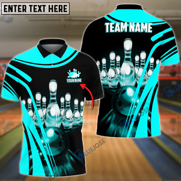 BlueJose Bowling and Pins Winner Personalized Name, Team Name 3D Shirt