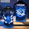 BlueJose Personalized Name and Team Name Thunder Color Bowling and Pins 3D Shirt