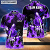 BlueJose Personalized Name and Team Name Fire Skull Bowling and Pins 3D Shirt