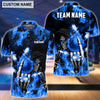 BlueJose Personalized Name and Team Name Fire Skull Bowling and Pins 3D Shirt