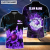 BlueJose Personalized Name and Team Name Fire Light Bowling Player Multicolor 3D Shirt, Personalized Shirts For Bowling Players