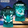 BlueJose Personalized Name and Team Name Thunder Color Bowling and Pins 3D Shirt, Personalized Shirts For Bowling Players