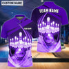 BlueJose Bowling Ball And Pins Thunder Multicolor Customized Name, Team Name 3D Shirt