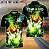 BlueJose Bowling & Pins Crown Pins Graffiti Splash Art Customized Name, Team Name 3D Shirt (6 Colors)