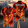 BlueJose Darts Flaming Skull Fire Board Personalized Name, Team Name Unisex Shirt (4 Colors)