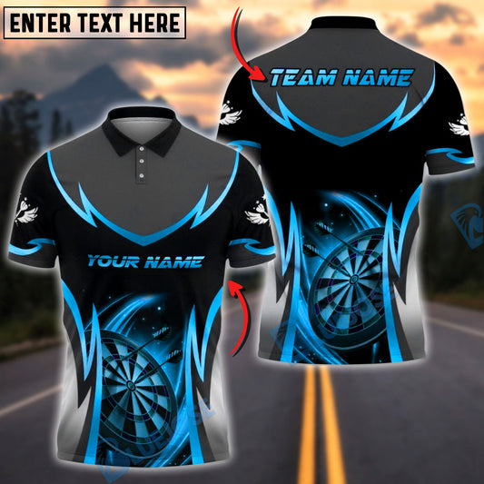 BlueJose Darts Futuristic Lightning Dartboard 3D Design Personalized Name, Team Name Unisex Shirt (6 Colors)