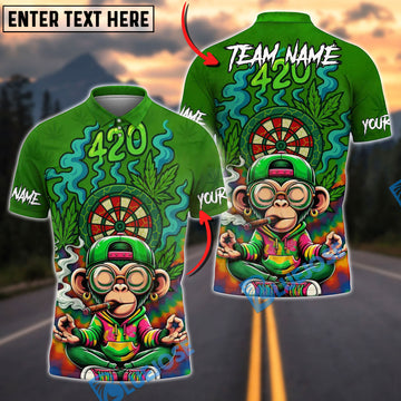 BlueJose Darts 420 Funny Monkey Champion Personalized Name Shirt
