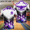 BlueJose Bowling & Pins Fire Wings Strike Design Customized Name, Team Name 3D Shirt (4 Colors)