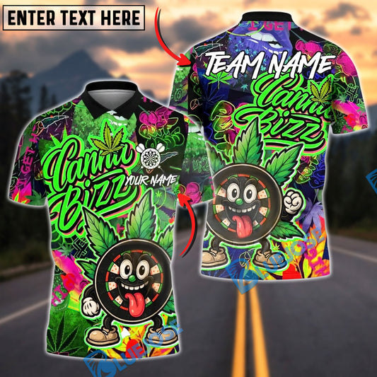 BlueJose Darts Cannabis Vibe Personalized Name, Team Name Unisex Shirt (4 Colors)