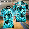 BlueJose Bowling & Pins Samurai Warrior Energy Slash Customized Name, Team Name 3D Shirt (4 Colors)