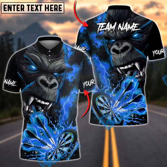 BlueJose Darts Gorilla Fury Multicolor Options Personalized Name Shirt (4 Colors)