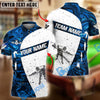 BlueJose Billiards Player Dust White Pattern Personalized Name & Team Name Shirt (4 Colors)