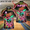 BlueJose Bowling Neon Monster Strike Force Chaos Art Customized Name, Team Name 3D Shirt (4 Colors)
