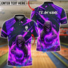 BlueJose Bowling Fire Reaper Skull Flame Customized Name, Team Name 3D Shirt (4 Colors)