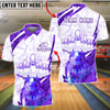 BlueJose Bowling And Pins Ice Glow Graphic Customized Name, Team Name 3D Shirt (4 Colors)