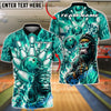 BlueJose Bowling And Pins Gorilla Power Strike Customized Name, Team Name 3D Shirt (4 Colors)