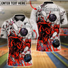 BlueJose Bowling And Pins Panther Break Wall Paint Customized Name, Team Name 3D Shirt (6 Colors)