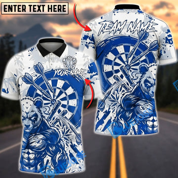 BlueJose Darts Panda Dartboard Ink Style Personalized Name, Team Name Unisex Shirt (4 Colors)