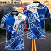 BlueJose Darts Bullseye Geometric Burst Personalized Name, Team Name Unisex Shirt (4 Colors)