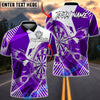 BlueJose Darts Bullseye Geometric Burst Personalized Name, Team Name Unisex Shirt (4 Colors)