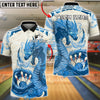 BlueJose Bowling And Pins Dragon Flame Fantasy Art Customized Name, Team Name 3D Shirt (4 Colors)