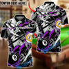 BlueJose Billiards Ball 8&9 Wolf Neon Aggressive Graphic Personalized Name Shirt (4 Colors)