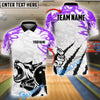 BlueJose Bowling And Pins Wolf Scratch Customized Name, Team Name 3D Shirt (4 Colors)