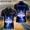 BlueJose Bowling And Pins Gold Light Customized Name 3D Shirt (6 Colors)