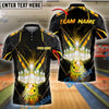 BlueJose Bowling And Pins Gold Light Customized Name 3D Shirt (6 Colors)