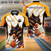 BlueJose Bowling And Pins Flame Wolf Customized Name, Team Name 3D Shirt (4 Colors)