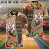 BlueJose Bowling & Pins Hummingbird Faith Hope Love Customized Name, Team Name 3D Shirt (4 Colors)