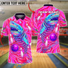 BlueJose Bowling And Pins Deep Sea Shark Neon Style Customized Name, Team Name 3D Shirt (4 Colors)