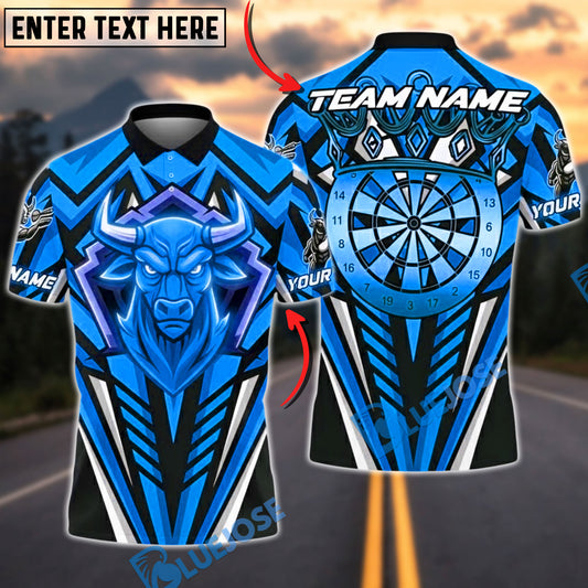 BlueJose Darts Bull Fierce Bullseye Design Personalized Name, Team Name Unisex Shirt (6 Colors)