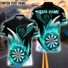 BlueJose Darts Golden Flame Dartboard Personalized Name, Team Name Shirt (4 Colors)