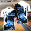 BlueJose Bowling And Pins Champion Golden Customized Name, Team Name 3D Shirt (4 Colors)