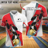 BlueJose Bowling And Pins Elegant Strike Gold Ball & Black Pins Design Customized Name 3D Shirt (4 Colors)