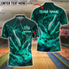 BlueJose Bowling And Pins Neon Strike Customized Name, Team Name 3D Shirt (4 Colors)